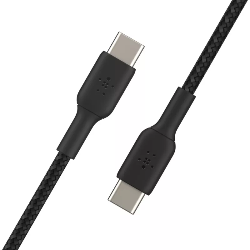 Καλώδιο BELKIN USB-C σε USB-C, πλεκτό, 1 m, Μαύρο