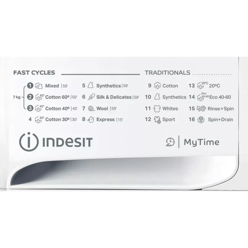 Indesit MTWE 71252 WK EE Πλυντήριο ρούχων Frontlader 7 kg 1151 U/min Λευκό