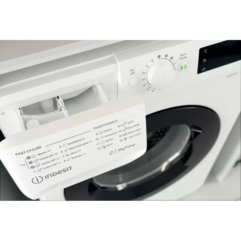 Indesit MTWE 71252 WK EE Πλυντήριο ρούχων Frontlader 7 kg 1151 U/min Λευκό