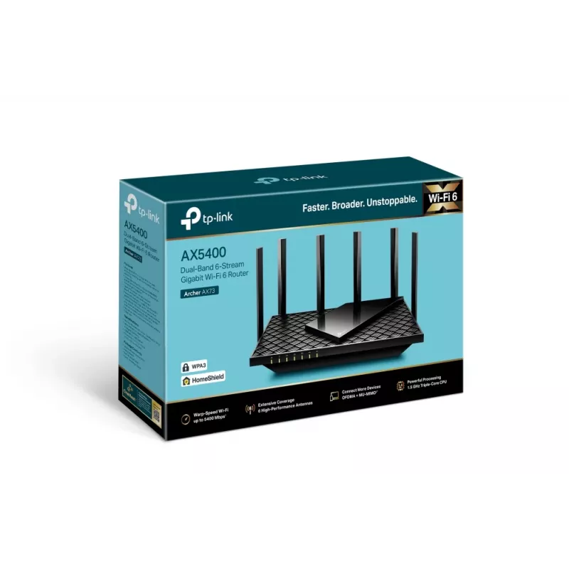 TP-Link Archer AX5400 Dual-Band Gigabit Wi-Fi 6 Router, μαύρο
