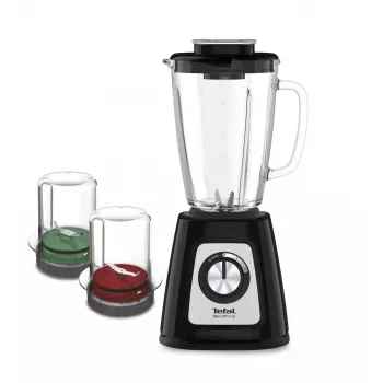 Επιτραπέζιο μπλέντερ Tefal BlendForce II BL4388 — 800 W, γυάλινη κανάτα 1,25 l, θρυμματισμός πάγου, μαύρο/βουρτσισμένο ανοξείδωτο ατσάλι