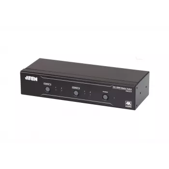 ATEN 2x2 4K HDMI Matrix Switch, έως 15 m, διακόπτης μήτρας AV, 10,2 Gbit/s, 340 MHz, 4096 x 2160 pixel, 4096 x 2160, 3840 x 2160, μαύρο