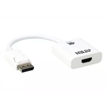 ATEN True 4K DisplayPort σε HDMI ενεργός προσαρμογέας, 4096 x 2160 Pixel, 60 Hz, Λευκό, ενεργός μετατροπέας βίντεο, 0 - 50 °C, -20 - 60 °C