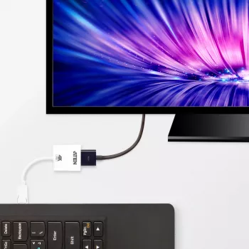 ATEN True 4K DisplayPort σε HDMI ενεργός προσαρμογέας, 4096 x 2160 Pixel, 60 Hz, Λευκό, ενεργός μετατροπέας βίντεο, 0 - 50 °C, -20 - 60 °C