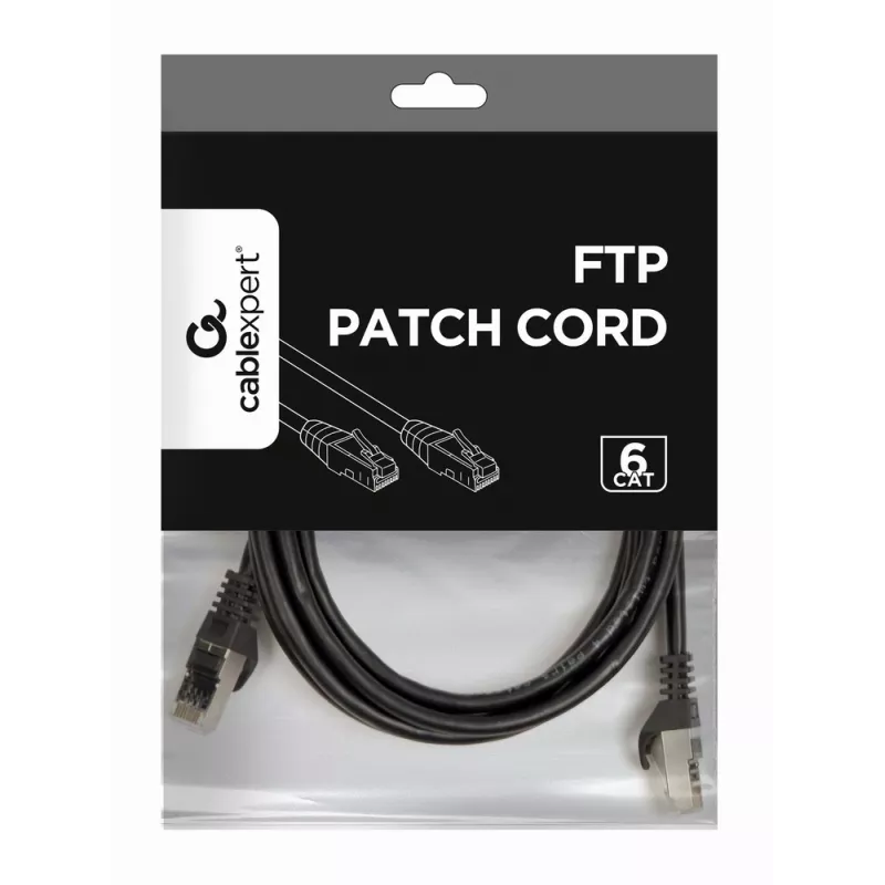 Καλώδιο Ethernet Patch Gembird Cat6 U/UTP (UTP) 2 m, RJ-45, μαύρο