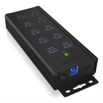 ICY BOX IB-HUB1703-QC3 USB 3.2 Gen 1 (3.1 Gen 1) Type-B 5000 Mbit/s Μαύρο