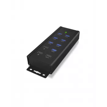 ICY BOX IB-HUB1703-QC3 USB 3.2 Gen 1 (3.1 Gen 1) Type-B 5000 Mbit/s Μαύρο