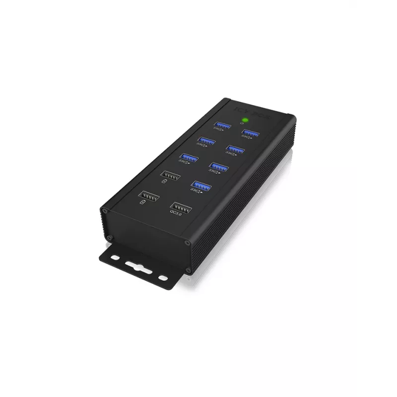 ICY BOX IB-HUB1703-QC3 USB 3.2 Gen 1 (3.1 Gen 1) Type-B 5000 Mbit/s Μαύρο