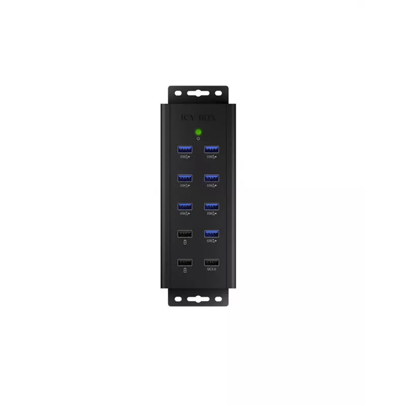 ICY BOX IB-HUB1703-QC3 USB 3.2 Gen 1 (3.1 Gen 1) Type-B 5000 Mbit/s Μαύρο