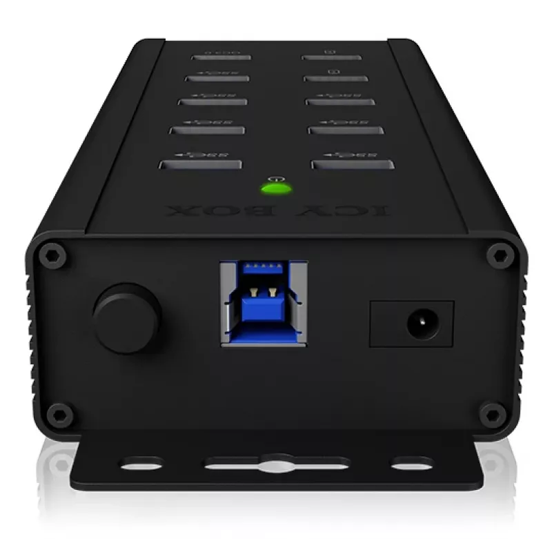 ICY BOX IB-HUB1703-QC3 USB 3.2 Gen 1 (3.1 Gen 1) Type-B 5000 Mbit/s Μαύρο