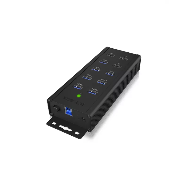 ICY BOX IB-HUB1703-QC3 USB 3.2 Gen 1 (3.1 Gen 1) Type-B 5000 Mbit/s Μαύρο