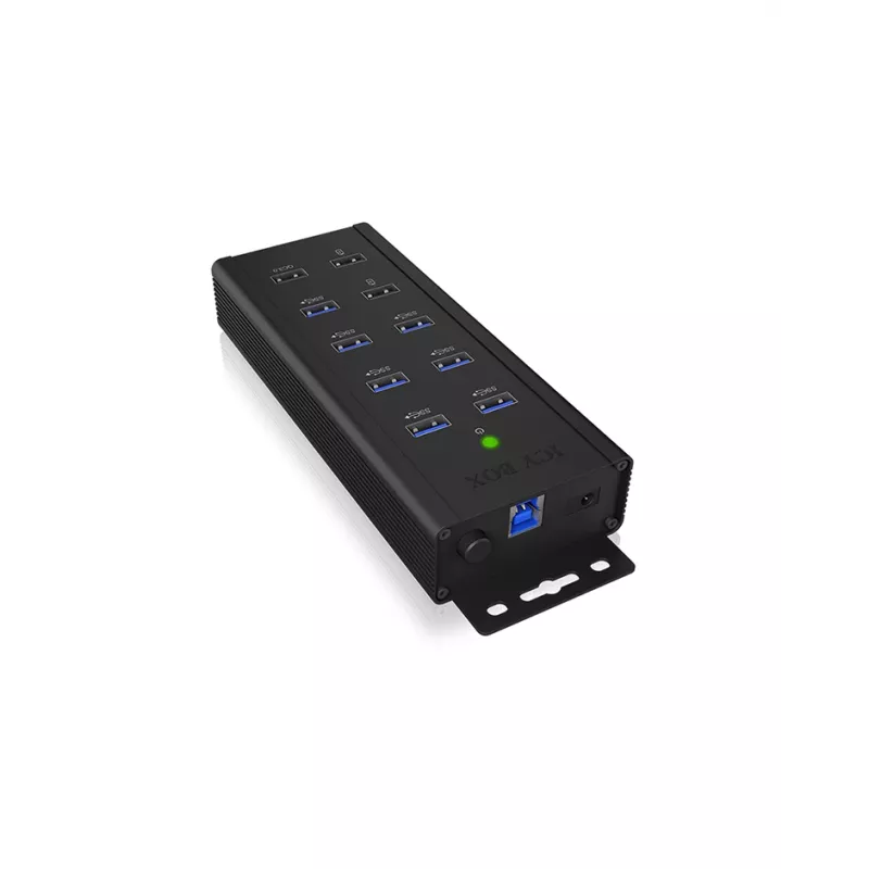 ICY BOX IB-HUB1703-QC3 USB 3.2 Gen 1 (3.1 Gen 1) Type-B 5000 Mbit/s Μαύρο