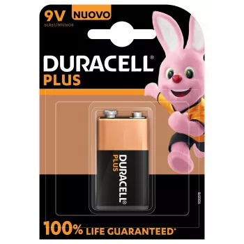 Μπαταρία μίας χρήσης Duracell 9V Plus 100 αλκαλική, 9 V, 1 τεμ.