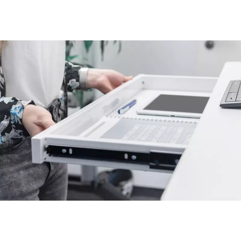 Ηλεκτρικό γραφείο ρυθμιζόμενου ύψους DIGITUS 120x60x12cm με USB λευκό