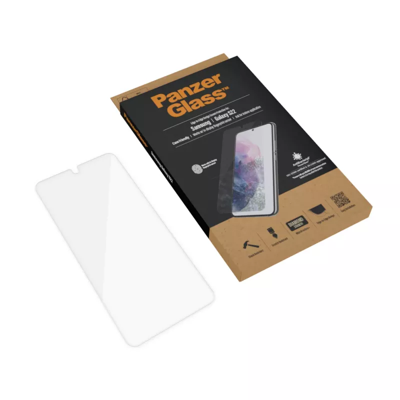 PanzerGlass UltraForce1 7293 προστατευτικό οθόνης για Samsung Galaxy S22, σκληρυμένο γυαλί, συμβατό με θήκες, διάφανο