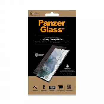 PanzerGlass 7295 προστατευτικό οθόνης για Samsung Galaxy S22 Ultra, σκληρυμένο γυαλί, συμβατό με θήκες, μαύρο