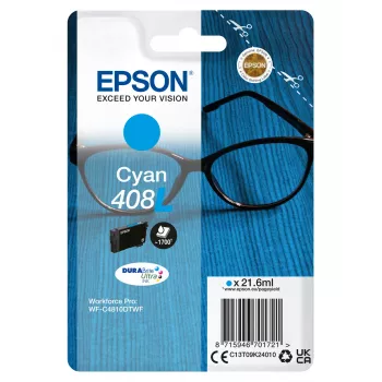 Epson 408L DURABrite Ultra Μελανοδοχείο 1 τεμ. Γνήσιο Υψηλής (XL) απόδοσης κυανό