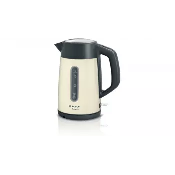 Ηλεκτρικός βραστήρας Bosch TWK4P437 1,7 L, 2400 W, θήκη ανοξείδωτου ατσαλιού, ασύρματος, μπεζ/μαύρο