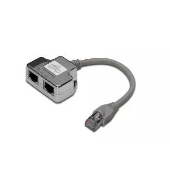 Προσαρμογέας καλωδίου patch DIGITUS CAT 5e 2x υποδοχή RJ45 θηλυκή σε 1x βύσμα RJ45 αρσενικό 0,19 m