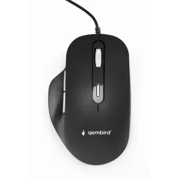 Οπτικό ποντίκι LED GEMBIRD MUS-6B-02 ενσύρματο USB - 6 κουμπιά Ροδέλα μαύρο