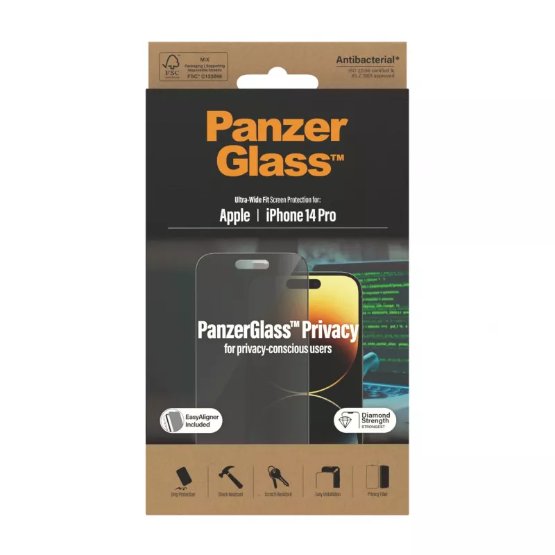 PanzerGlass ® προστασία οθόνης απορρήτου iPhone 14 Pro | Ultra-Wide Fit με EasyAligner