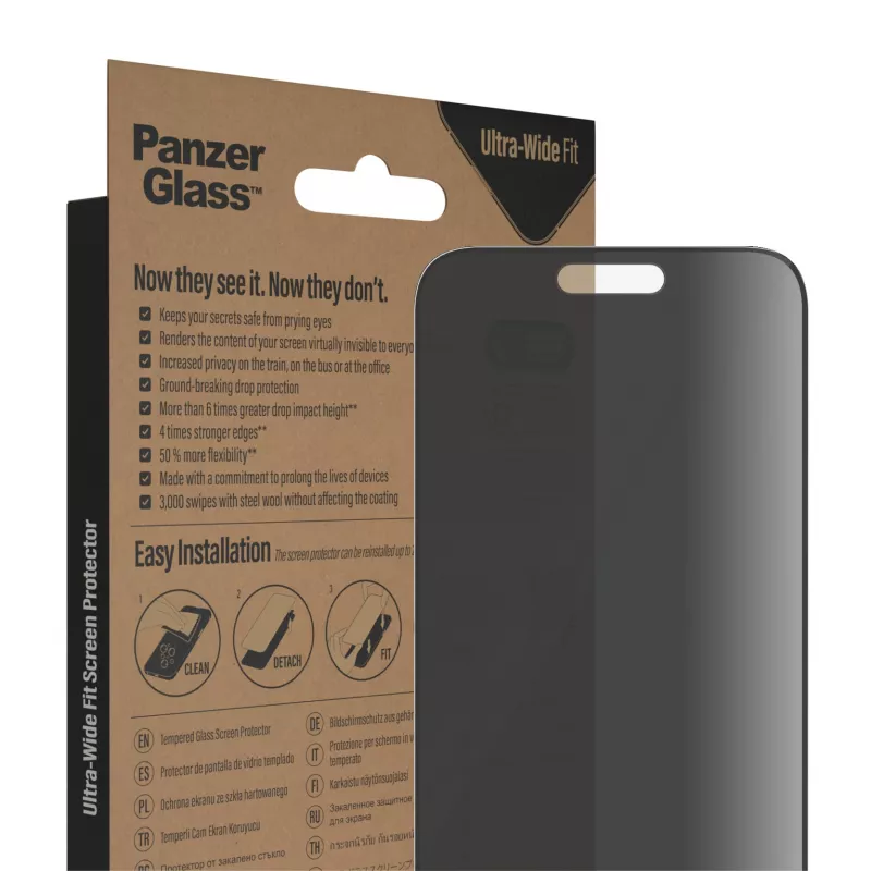 PanzerGlass ® Privacy Screen Protector iPhone 14 Pro Max | Ultra-Wide Fit