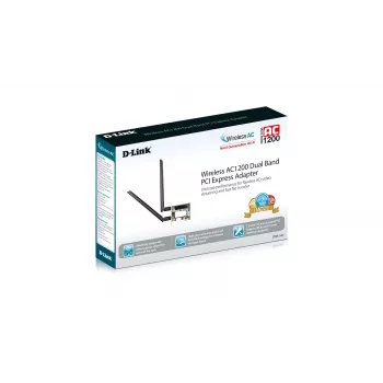 D-Link DWA-582 Wireless AC1200 κάρτα δικτύου PCIe διπλής ζώνης για επιτραπέζιο, Wi-Fi 802.11n/ac, 867 Mbit/s στα 5 GHz + 300 Mbit/s στα 2,4 GHz
