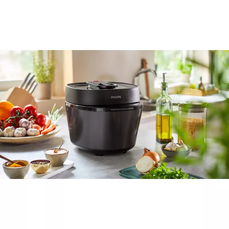 Ηλεκτρική χύτρα ταχύτητας Philips HD2151/40 — 5 L, 1000 W, 34 αυτόματα προγράμματα, μαύρη