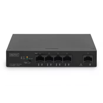 DIGITUS PoE switch 4+1 θυρών Ethernet unmanaged 4 θύρες PoE,