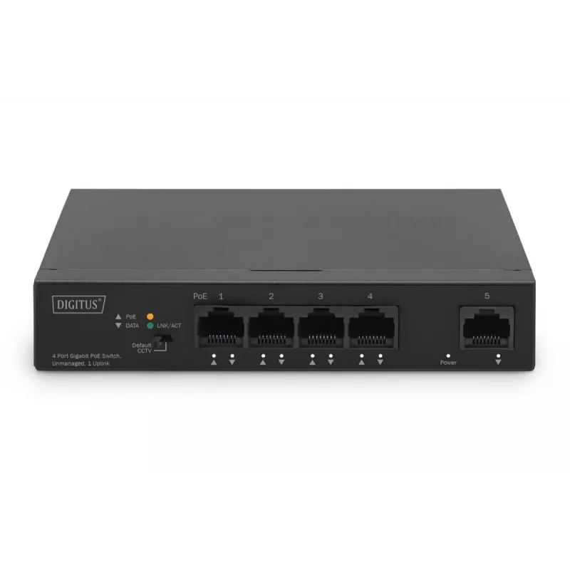 DIGITUS PoE switch 4+1 θυρών Ethernet unmanaged 4 θύρες PoE,