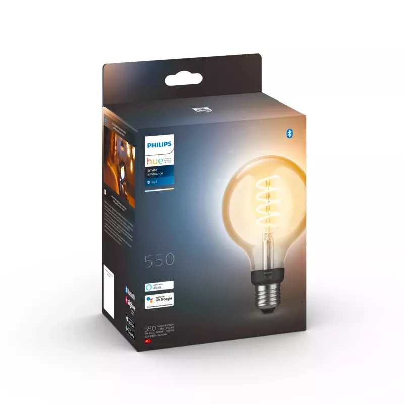 Έξυπνη λάμπα Philips G93 Globe E27 — LED 7 W, Bluetooth & Zigbee, 95×150 mm
