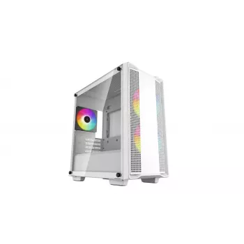 Κουτί υπολογιστή DeepCool CC360 WH ARGB Mini Tower Λευκό — Micro-ATX/Mini-ITX, tempered glass, 2x 3,5 ίντσες + 3x 2,5 ίντσες, 2x μπροστινοί ανεμιστήρες 120 mm