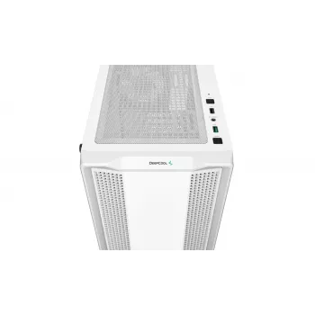 Κουτί υπολογιστή DeepCool CC360 WH ARGB Mini Tower Λευκό — Micro-ATX/Mini-ITX, tempered glass, 2x 3,5 ίντσες + 3x 2,5 ίντσες, 2x μπροστινοί ανεμιστήρες 120 mm
