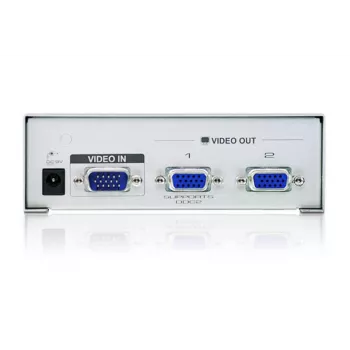 ATEN 2-Port VGA Video Splitter (350 MHz), VGA, 2x VGA, 1920 x 1440 Pixel, Ασημί, Μέταλλο, 30 m