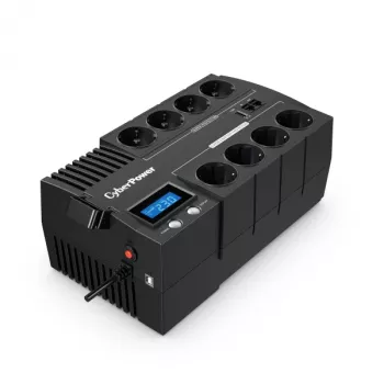 Uninterruptible Power Supply CYBERPOWER BR1000ELCD — Line-Interactive UPS 1 kVA / 600 W, 8 υποδοχές Type F, USB, desktop, μαύρο