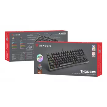 GENESIS Thor 404 TKL Πληκτρολόγιο Gaming USB QWERTY US-Αγγλικά Μαύρο