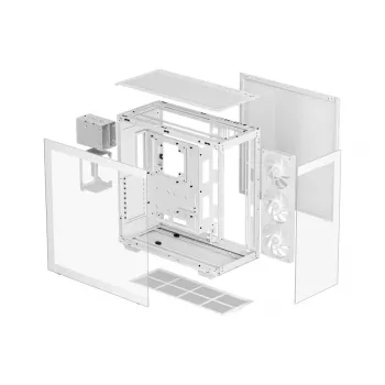 DeepCool CH780 WH κουτί υπολογιστή Full Tower για gaming, E-ATX, πλαϊνό παράθυρο από σκληρυμένο γυαλί, χωρίς τροφοδοτικό, λευκό
