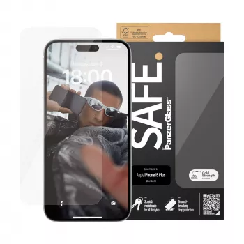 PanzerGlass SAFE. by ® Μεμβράνη Προστασίας Οθόνης iPhone 15 Plus | Ultra-Wide Fit