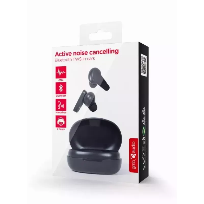 GEMBIRD Ασύρματο TWS In-Ear Headset Malmo με ANC - Στερεοφωνικό - Bluetooth - Μαύρο