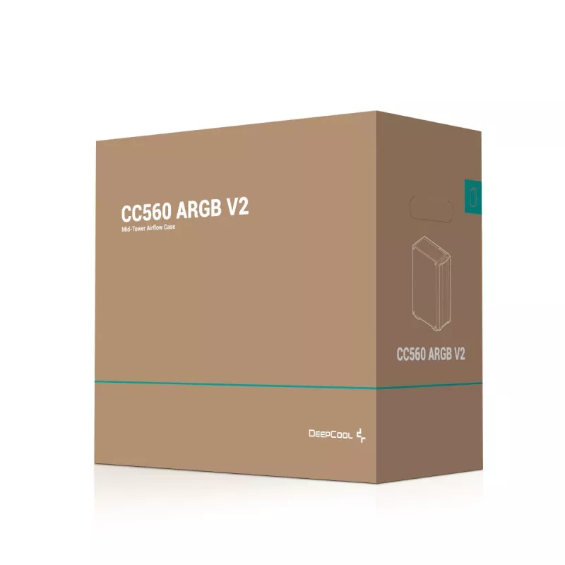 Κουτί PC DeepCool CC560 ARGB V2 Midi-Tower Μαύρο — ATX/Micro-ATX/Mini-ITX, tempered glass, aRGB, υποστηρίζει έως 370 mm GPU