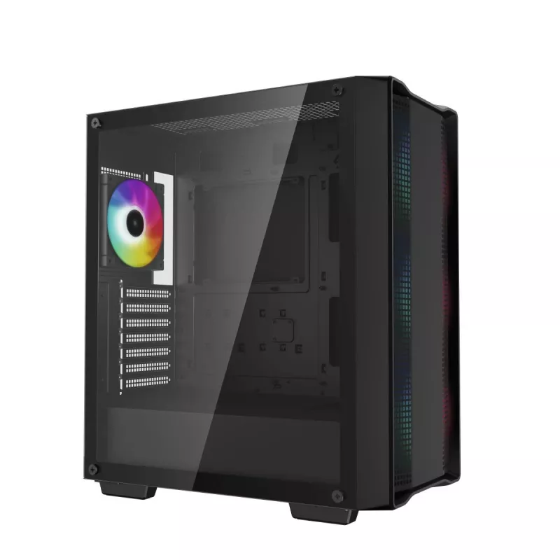 Κουτί PC DeepCool CC560 ARGB V2 Midi-Tower Μαύρο — ATX/Micro-ATX/Mini-ITX, tempered glass, aRGB, υποστηρίζει έως 370 mm GPU