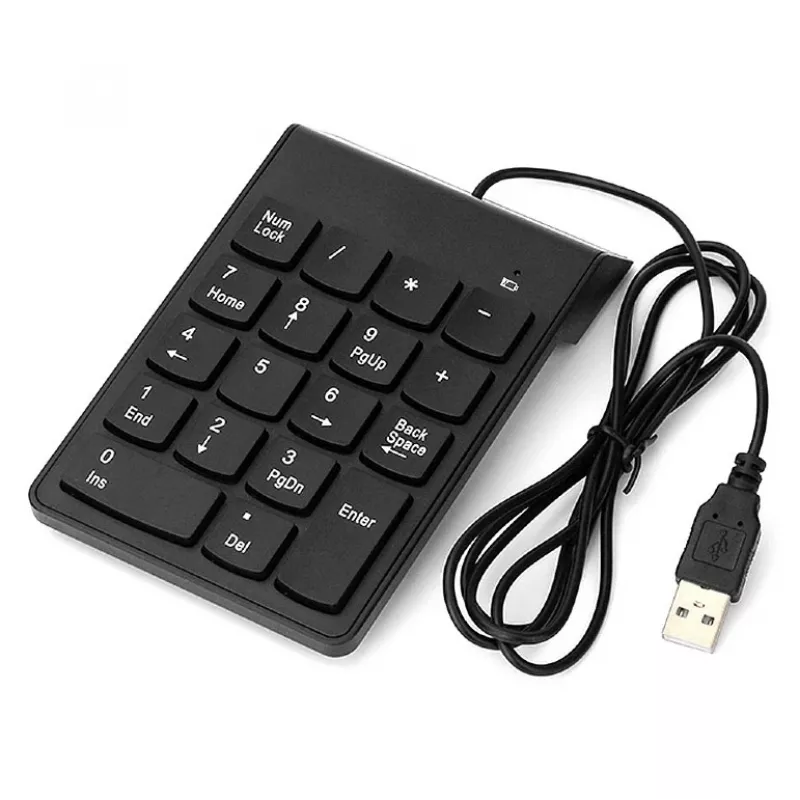 Αριθμητικό πληκτρολόγιο GEMBIRD KPD-U-03 USB 18 πλήκτρα Scissorswitch, καλώδιο 1,45 m, μαύρο