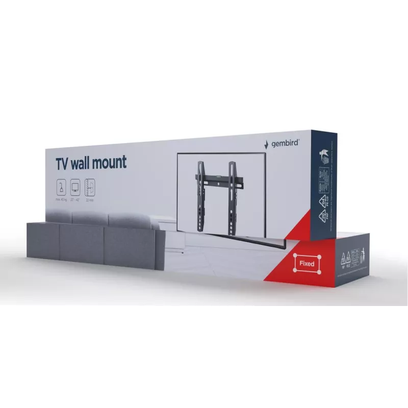 Βάση TV Gembird WM-42F-02 Μαύρο 40 kg αντοχή 23 έως 42 ίντσες