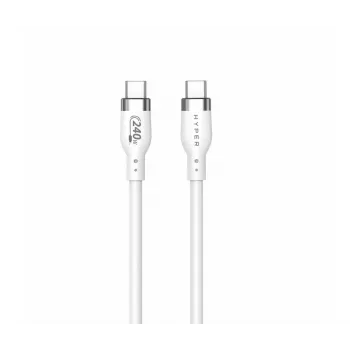 TARGUS Hyper 2m Καλώδιο φόρτισης σιλικόνης 240W USB-C - Λευκό