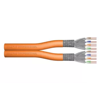 DIGITUS καλώδιο εγκατάστασης - Cat 7 - S/FTP - AWG 23/1 - duplex - 500m - πορτοκαλί