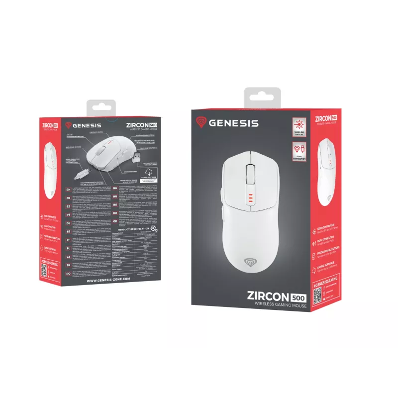 GENESIS Zircon 500 Ποντίκι Gaming δεξιόχειρο RF Wireless + Bluetooth + USB Type-C οπτικό 10000 DPI