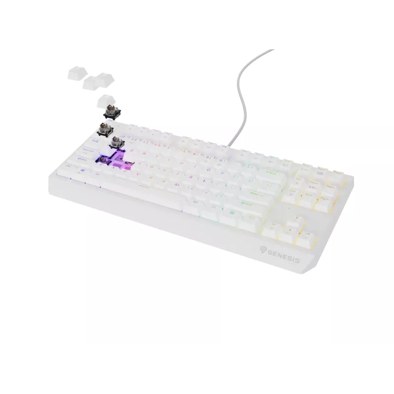 GENESIS Thor 230 TKL Πληκτρολόγιο Gaming USB + RF Wireless + Bluetooth QWERTY λευκό