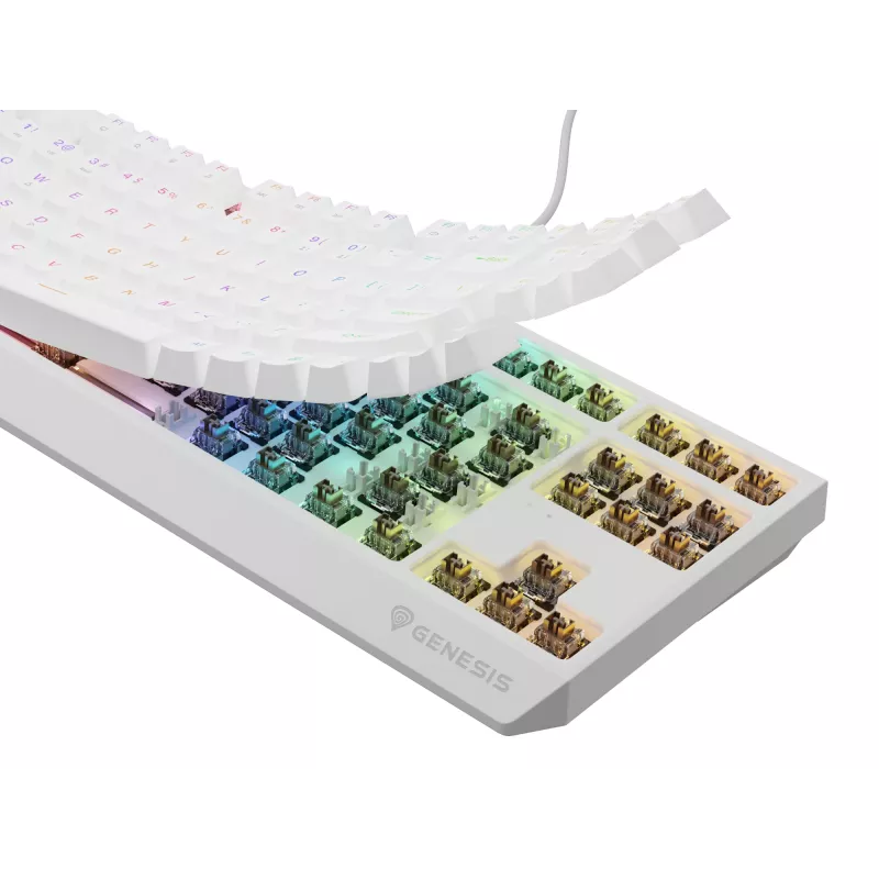 GENESIS Thor 230 TKL Πληκτρολόγιο Gaming USB + RF Wireless + Bluetooth QWERTY λευκό