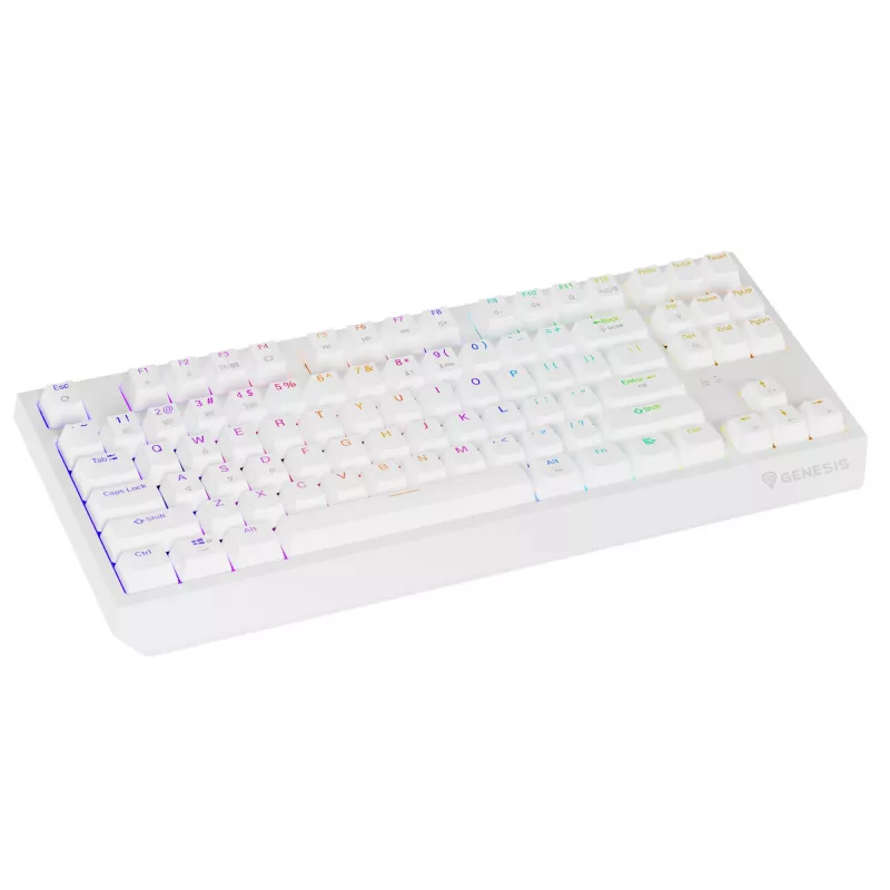 Πληκτρολόγιο Gaming Tenkeyless GENESIS Thor 230 TKL — USB, RF Wireless, Bluetooth, QWERTY, λευκό