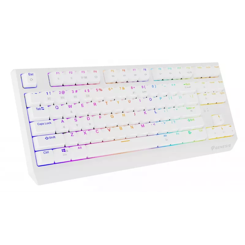 Πληκτρολόγιο Gaming Tenkeyless GENESIS Thor 230 TKL — USB, RF Wireless, Bluetooth, QWERTY, λευκό